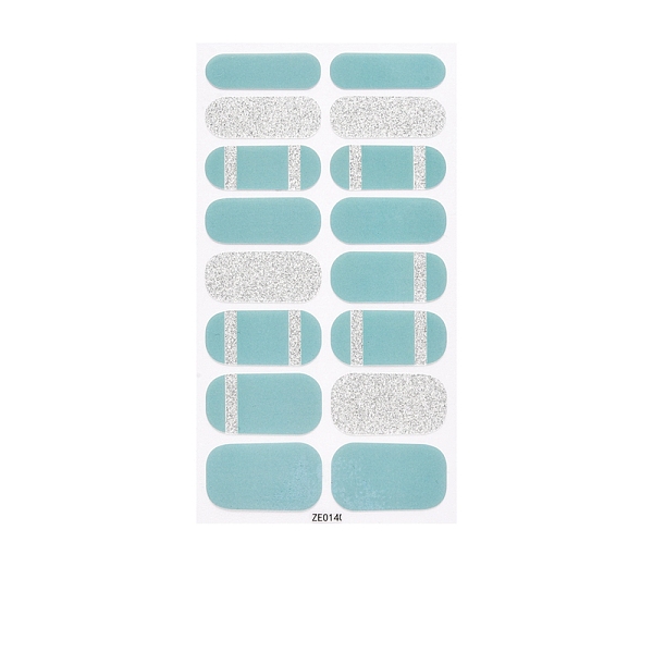 

PandaHall Nail Art Full Cover Nail Art Wrap, Glitter Powder Nail Strips, Self-Adhesive, for Women Girls DIY Nail Art Decoration, Turquoise..., Green