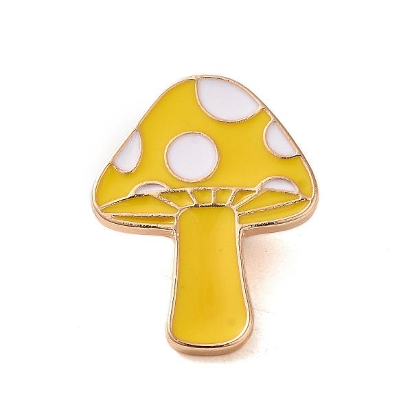 

PandaHall Enamel Pins, Alloy Brooches for Backpack Clothes, Mushroom, Gold, 28.5x22x2mm Alloy+Enamel Mushroom Gold