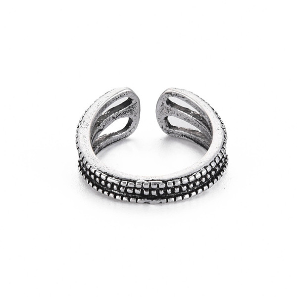 

PandaHall Tibetan Style Alloy Open Cuff Ring for Women, Cadmium Free & Lead Free, Antique Silver, US Size 4 1/4(15mm) Alloy