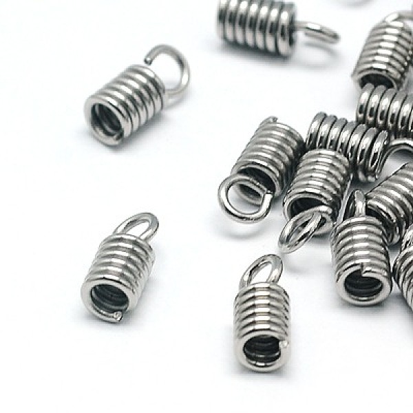 

PandaHall 304 Stainless Steel Terminators, Cord Coil, Stainless Steel Color, 8.5x3.5mm, Hole: 2mm, Inner Diameter: 2mm 304 Stainless Steel