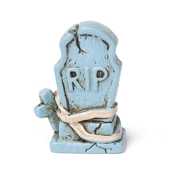 

PandaHall Halloween Ornament, Tombstone Resin Statue Display Decoration, Micro Landscape Home Decoration, 26.5x19.5x13mm Resin Others
