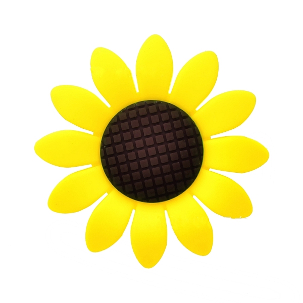 

PandaHall Sunflower Food Grade Silicone Beads, Chewing Beads For Teethers, DIY Nursing Necklaces Making, Yellow, 40mm Silicone Flower Yellow
