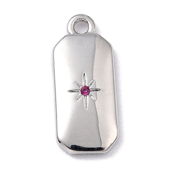 

PandaHall Brass Micro Pave Cubic Zirconia Charms, Long-Lasting Plated, Octagon with Star, Fuchsia, 14x6x1.5mm, Hole: 1.2mm Brass+Cubic..., Pink