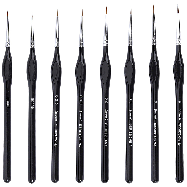 8Pcs 4 Styles Liner Detail Fine Paint Brushes