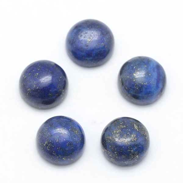 

PandaHall Natural Lapis Lazuli Cabochons, Flat Round, Dyed, 8x3~4mm Lapis Lazuli Flat Round