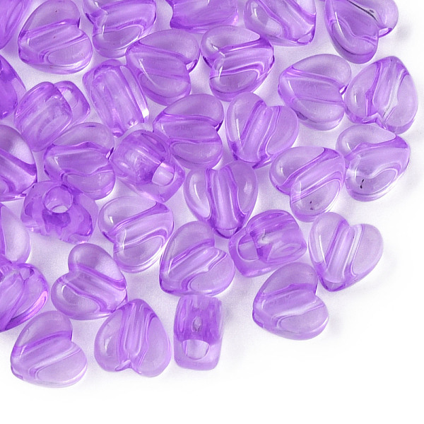 

PandaHall Transparent Acrylic Beads, Heart, Medium Orchid, 8x8.5x5.5mm, Hole: 2.5mm, about 2030pcs/500g Acrylic Heart