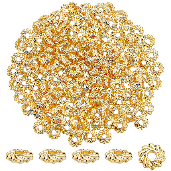 

PandaHall 160 Pcs Real 18K Gold Plated Flower Spacer Beads 5mm, Golden Loose Spacer Beads Alloy Flat Round Beads Long Lasting Plated Metal...