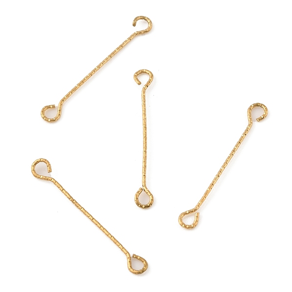

PandaHall Ion Plating(IP) 316 Surgical Stainless Steel Eye Pins, Double Sided Eye Pins, Golden, 24 Gauge, 30x3.5x0.5mm, Hole: 2.5x1.9mm 316...