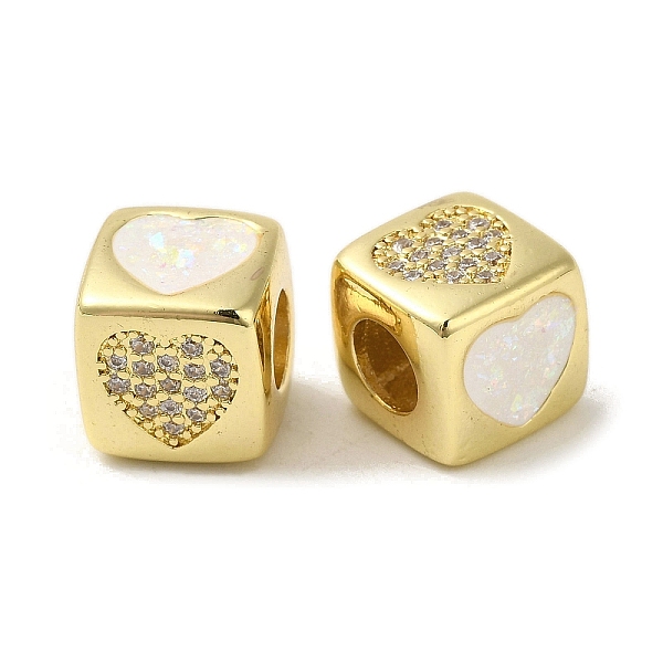 

PandaHall Rack Plating Brass Micro Pave Cubic Zirconia Beads, with Synthetic Opal, Cadmium Free & Lead Free, Long-Lasting Plated, Real 18K..., Clear
