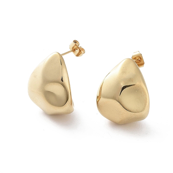 

PandaHall Vacuum Plating 304 Stainless Steel Twist Teardrop Stud Earrings, Half Hoop Earrings, Golden, 22x17mm 304 Stainless Steel Teardrop