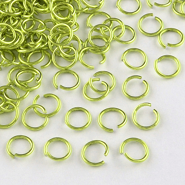 

PandaHall Aluminum Wire Open Jump Rings, Green Yellow, 20 Gauge, 6x0.8mm, Inner Diameter: 5mm, about 2150pcs/50g Aluminum Ring Green