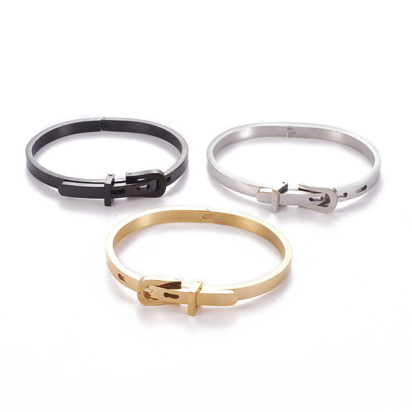 

PandaHall 304 Stainless Steel Bangles, Watch Band Bangles, Mixed Color, 1-3/4 inchx2-1/4 inch~2-1/2 inch(4.6x5.6~6.4cm), 5mm 304 Stainless...
