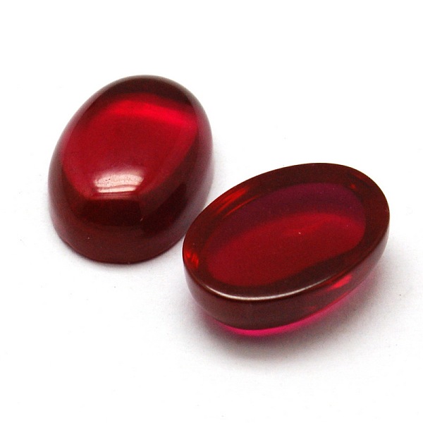 

PandaHall Dyed Oval Red Corundum Cabochons, 12x10mm Other Jade Oval Red