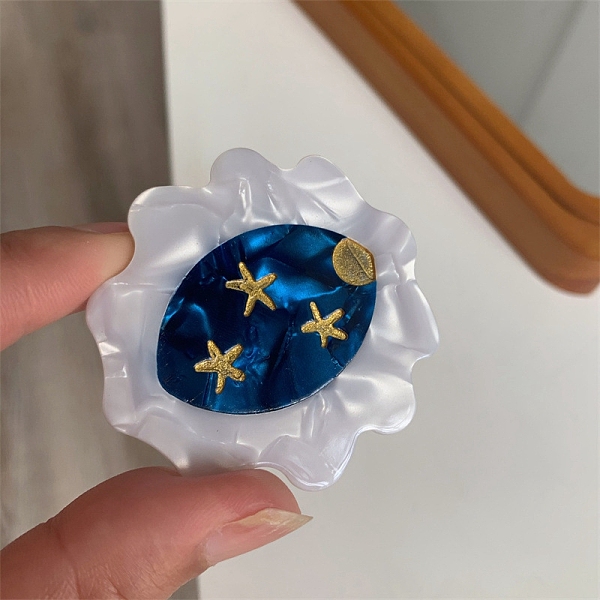 

PandaHall Acetate Hair Barrettes, for Girls Kids, Star, 51x49mm Cellulose Acetate Star