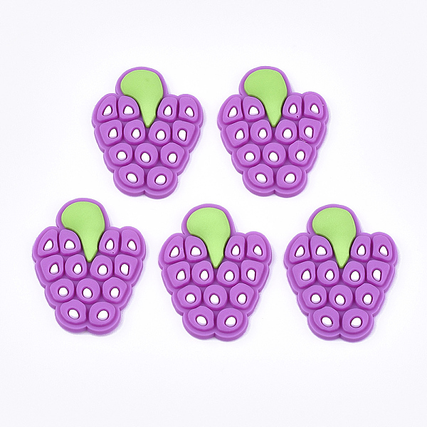 

PandaHall PVC Plastic Cabochons, Grape, Orchid, 27x21x3mm Plastic Fruit Purple