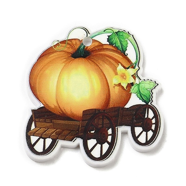 

PandaHall Thanksgiving Day Themed Opaque Printed Acrylic Pendants, Pumpkin, 36.5x34x2mm, Hole: 2mm Acrylic Pumpkin Brown