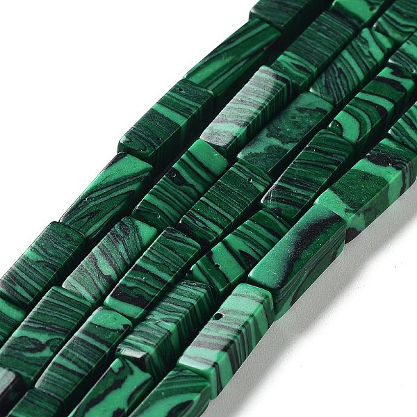

PandaHall Synthetic Malachite Beads Strands, Cuboid, 12.5~13.5x3~5x3~4.5mm, Hole: 1mm, about 30~32pcs/strand, 15.1~15.9 inch(38.5~40.5cm)...