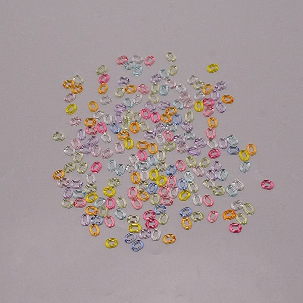 

PandaHall Transparent Plastic Open Link Rings, Quick Link Connector, for DIY Eyeglasses Chain, Oval, Mixed Color, 10x8x3mm, Inner Diameter...