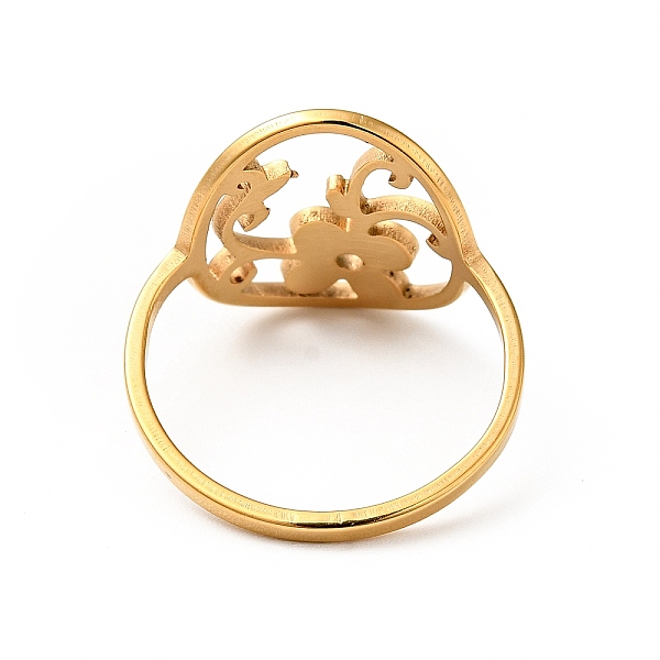 

PandaHall Ion Plating(IP) 201 Stainless Steel Flower of Life Finger Ring for Women, Golden, US Size 6 1/2(16.9mm) 201 Stainless Steel