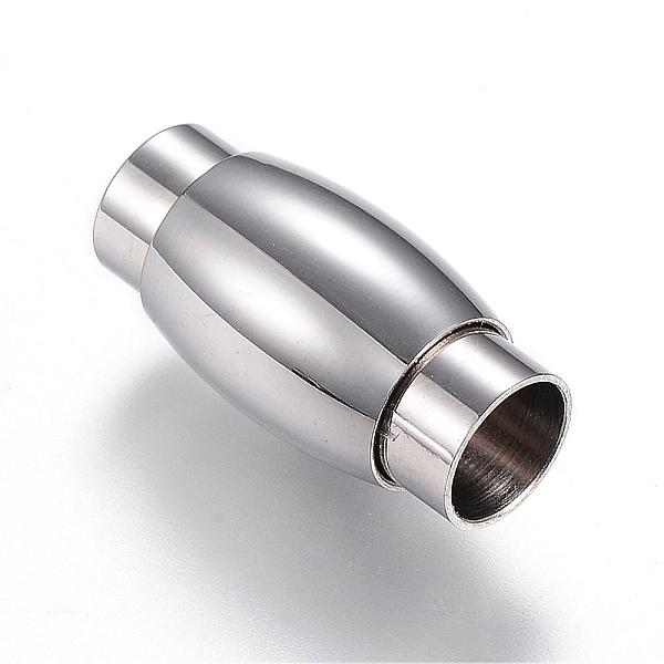 

PandaHall 304 Stainless Steel Magnetic Clasps with Glue-in Ends, Barrel, Stainless Steel Color, 20x10mm, Hole: 6mm 304 Stainless Steel...