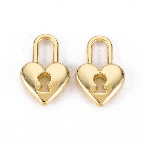 

PandaHall Rack Plating Alloy Charms, Cadmium Free & Lead Free, Heart Shape Lock, Light Gold, 15x10x2.5mm, Hole: 6x2.5mm Alloy Lock