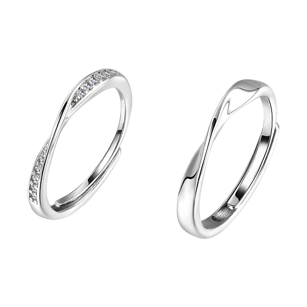 Anillos De Pareja Mobius De Plata S925