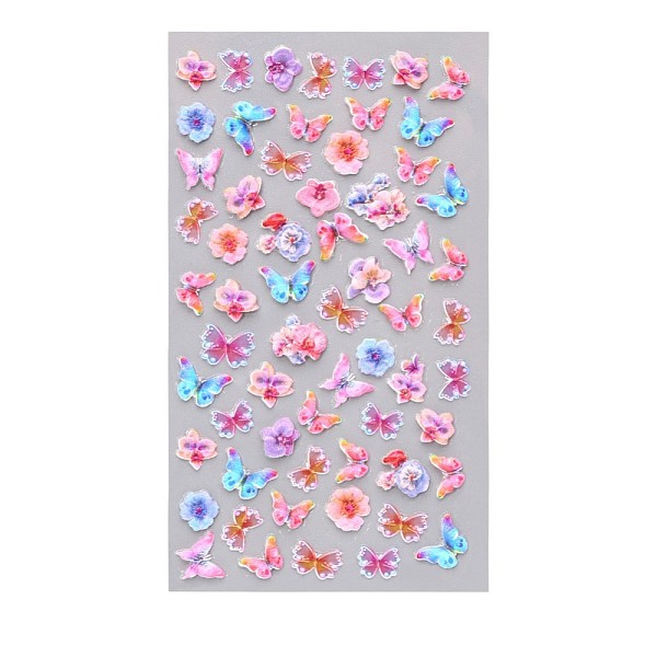 

PandaHall 5D Watermark Slider Gel Nail Art, Butterfly & Flower Nail Art Stickers Decals, for Nail Tips Decorations, Light Salmon, 105x60mm...