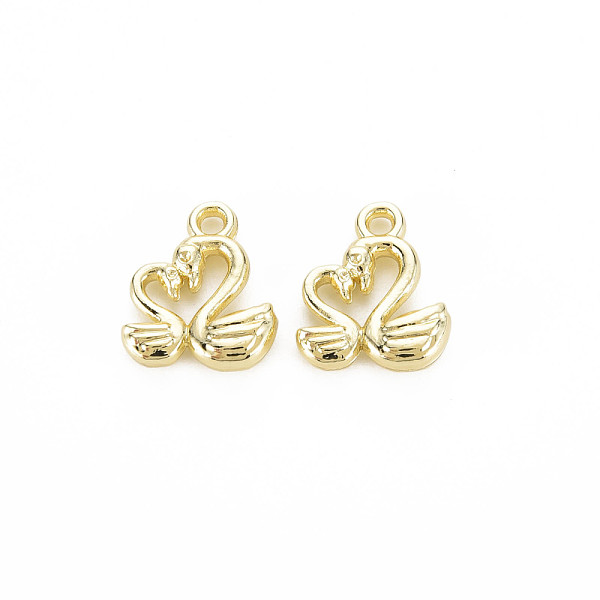 

PandaHall Rack Plating Alloy Charms, Cadmium Free & Nickel Free & Lead Free, Swan, Light Gold, 15x12.5x4mm, Hole: 1.6mm Alloy Duck