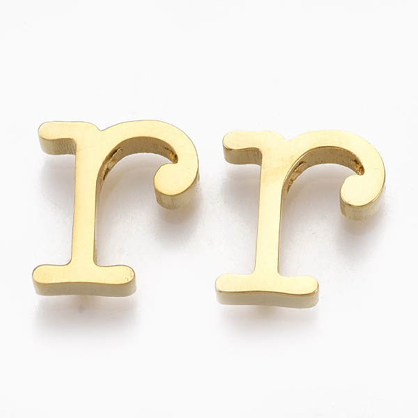 

PandaHall 304 Stainless Steel Pendants, Golden, Letter, Letter.R, 11.5x11x3mm, Hole: 1.8mm 304 Stainless Steel Letter R