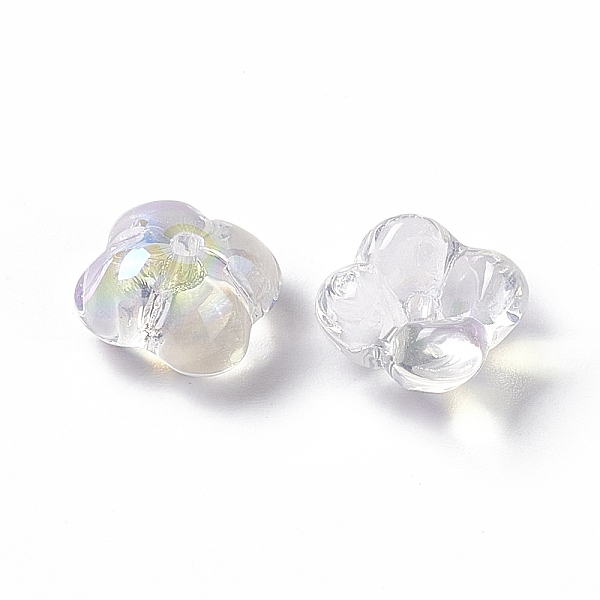 

PandaHall Electroplate Glass Bead, Flower, White, 11.5x11.5x5.5mm, Hole: 1.2mm Glass Flower White
