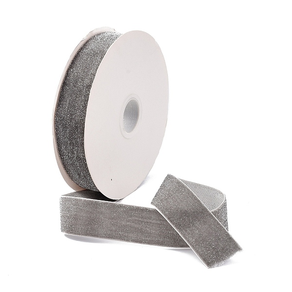

PandaHall 10 Yards Polyester Velvet Ribbon, Silver Glitter Ribbon, for DIY Jewelry Making, Dark Gray, 1 inch(25~26mm) Velvet None