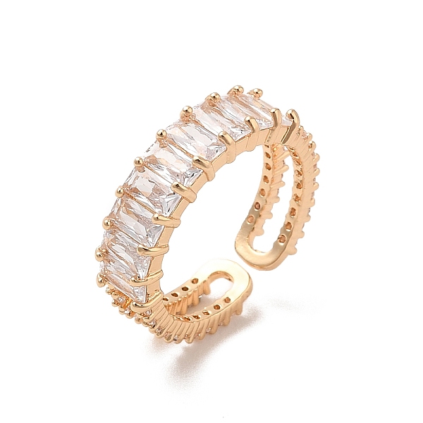 

PandaHall Brass Micro Pave Cubic Zirconia Open Cuff Rings, Light Gold, Inner Diameter: 17mm Brass+Cubic Zirconia