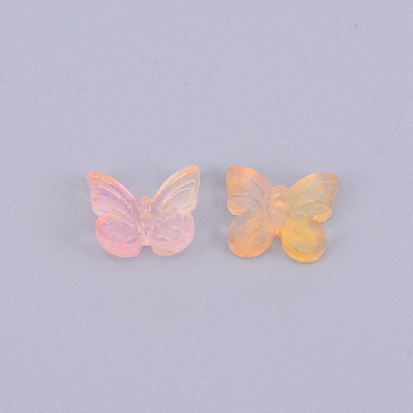 

PandaHall Transparent & Frosted Czech Glass Beads, with Glitter Powder, Butterfly, Sandy Brown, 9.5x11x3.8~4.5mm, Hole: 1.2mm Czech Glass...