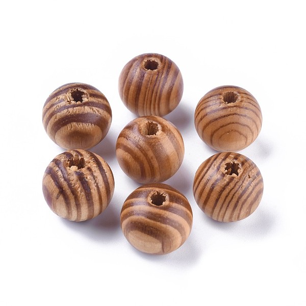 

PandaHall Round Natural Wood Beads, Macrame Beads Large Hole, Dyed, Lead Free, BurlyWood, 18x16mm, Hole: 4.5mm Wood Round Orange