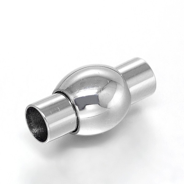 

PandaHall 304 Stainless Steel Magnetic Clasps with Glue-in Ends, Column, Stainless Steel Color, 17x8mm, Hole: 3mm 304 Stainless Steel Column