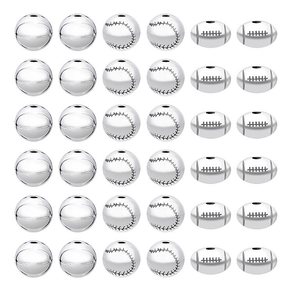 

PandaHall CHGCRAFT 60PCS Ball Beads Alloy Beads for Jewelry Making Basketball Tennis Rugby Beads Alloy Ball Charms Beads Spacer Beads for...