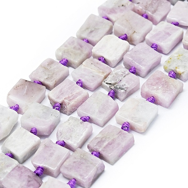 

PandaHall Natural Kunzite Beads Strands, Square, 10~12x11~12x4~6mm, Hole: 0.8mm, about 28pcs/strand, 15.75 inch(40cm) Kunzite Square
