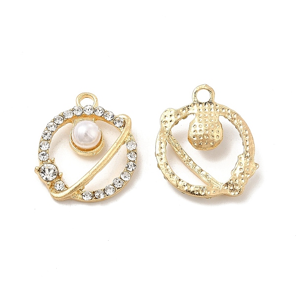 

PandaHall Alloy Crystal Rhinestone Pendants, Planet Charms, with Resin Bead, Nickels, Light Gold, 19.5x17x5mm, Hole: 2mm Alloy+Rhinestone..., Clear