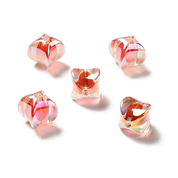 

PandaHall Two Tone UV Plating Rainbow Iridescent Acrylic Beads, Rectangle, Orange Red, 15~15.5x14x14mm, Hole: 2.7mm Acrylic Rectangle Red