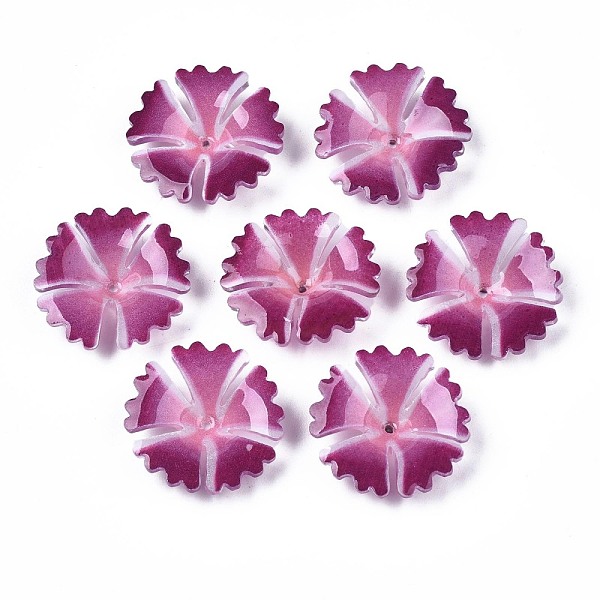 

PandaHall Plastic Beads, Flower, Medium Violet Red, 21~22x22x5~5.5mm, Hole: 1mm Plastic Flower