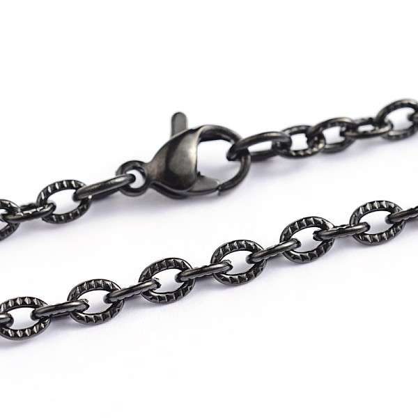 

PandaHall 304 Stainless Steel Cable Chain Necklaces, Electrophoresis Black, 23.6 inch(60cm), 3mm 304 Stainless Steel