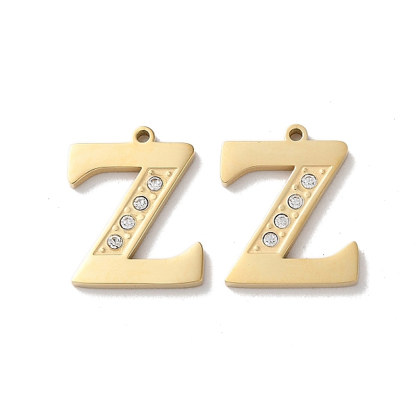 

PandaHall Real 14K Gold Plated 304 Stainless Steel Pendants, with Rhinestone, Letter Z, 18x15x2mm, Hole: 1.2mm Stainless Steel+Rhinestone..., Clear
