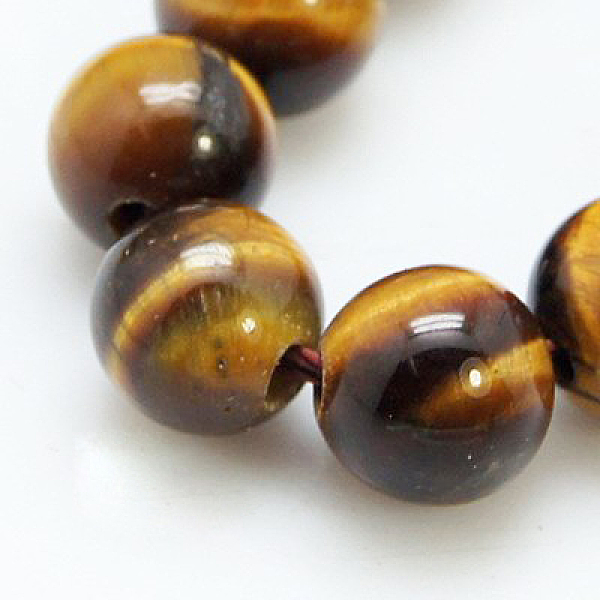 

PandaHall Natural Tiger Eye Beads Strands, Round, 14mm, Hole: 1~2mm, about 14pcs/strand, 8 inch Tiger Eye Round