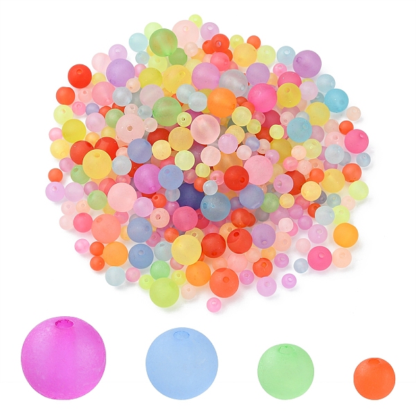 

PandaHall 80G 4 Styles Transparent Acrylic Ball Beads, Frosted Style, Round, Mixed Color, 6~12mm, Hole: 1~2mm, 20g/style Acrylic Round..., Multicolor