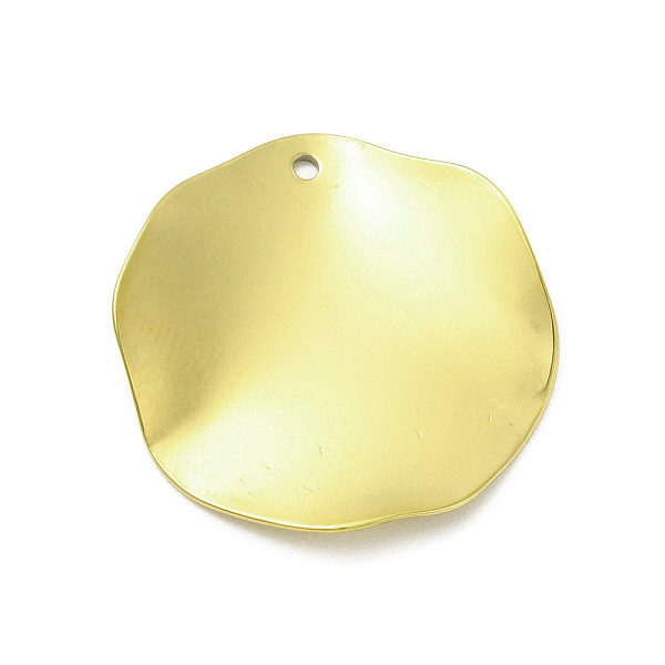 

PandaHall Textured 201 Stainless Steel Pendants, Golden, Flat Round, 23.5x23x1.5mm, Hole: 1.2mm 201 Stainless Steel Flat Round