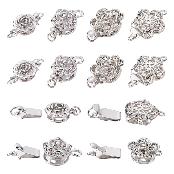 

PandaHall CHGCRAFT 20pcs Flower Box Clasps Filigree Star Floral Box Clasp Filigree Pearl Clasps for DIY Pearl Necklace Bracelet Making Brass...