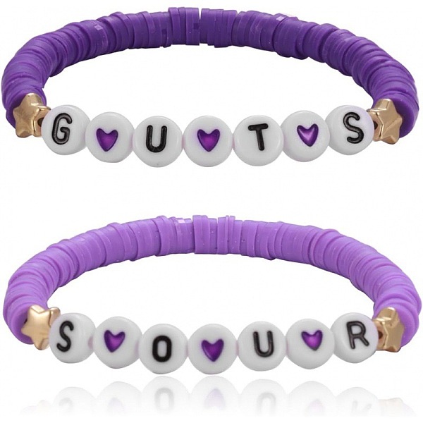 

PandaHall New Purple Soft Ceramic Letter Bracelet