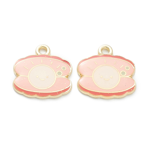 

PandaHall Alloy Enamel Pendants, for DIY Accessories, Scallop Shapes, Light Gold, Lead Free & Cadmium Free, Salmon, 18x17.5x2mm, Hole: 2mm..., Red