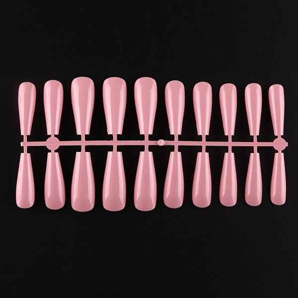 

PandaHall Solid Color Plastic Seamless Toe False Nail, Practice Manicure Nail Art Tool, Salmon, 26~32x6~13mm, 20pcs/set. Plastic None Red