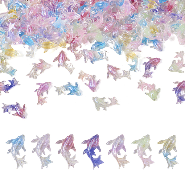 

PandaHall 140Pcs 7 Colors Two Tone Resin Resin Cabochons, Nail Art Decoration Accessories, Goldfish, Mixed Color, 11x13x3.5mm, 20pcs/color..., Multicolor